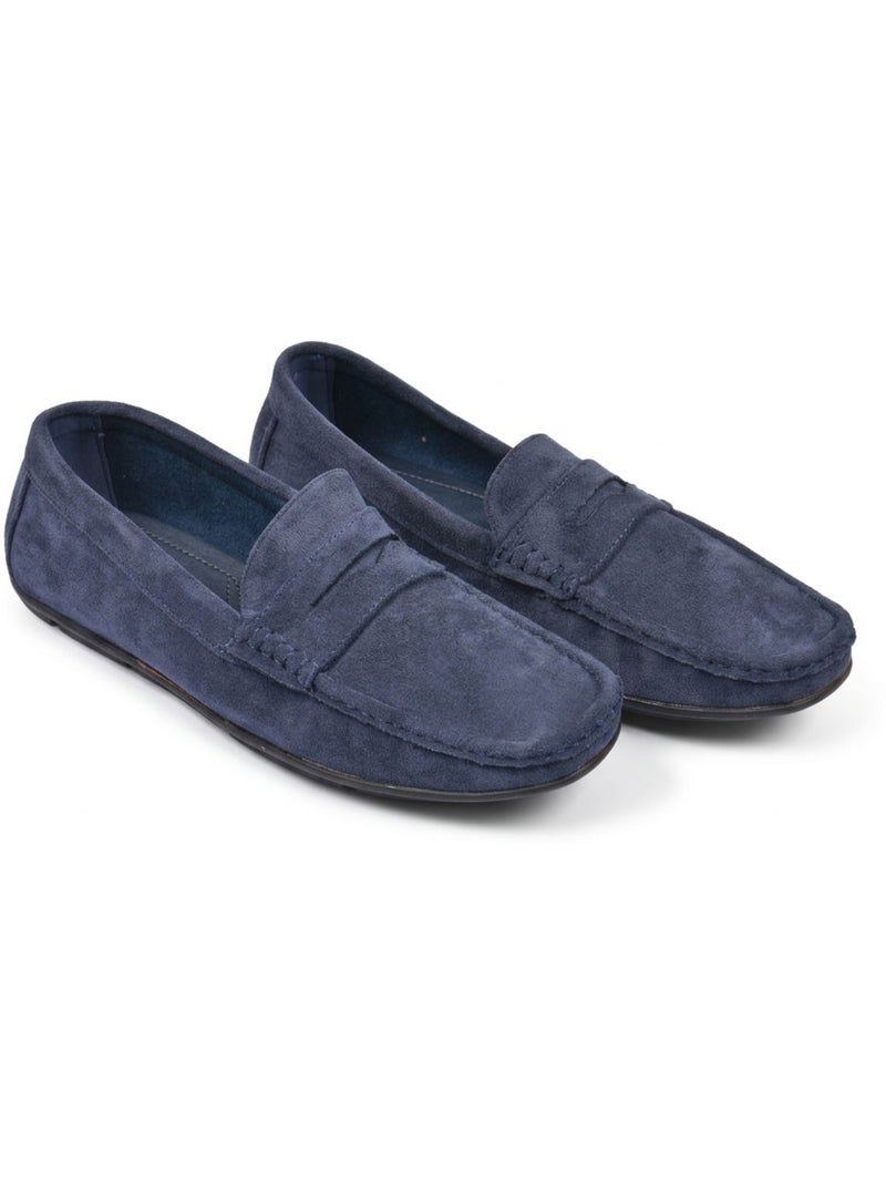 OZABI: mocasines de hombre para la ciudad, cómodos, sin cordones, de nubuck flexible Azul marino - Kiabi