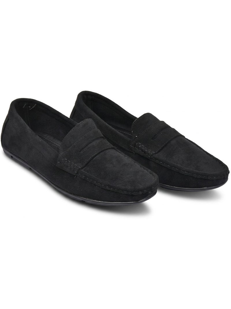 OZABI: mocasines de hombre para la ciudad, cómodos, sin cordones, de nubuck flexible Negro - Kiabi