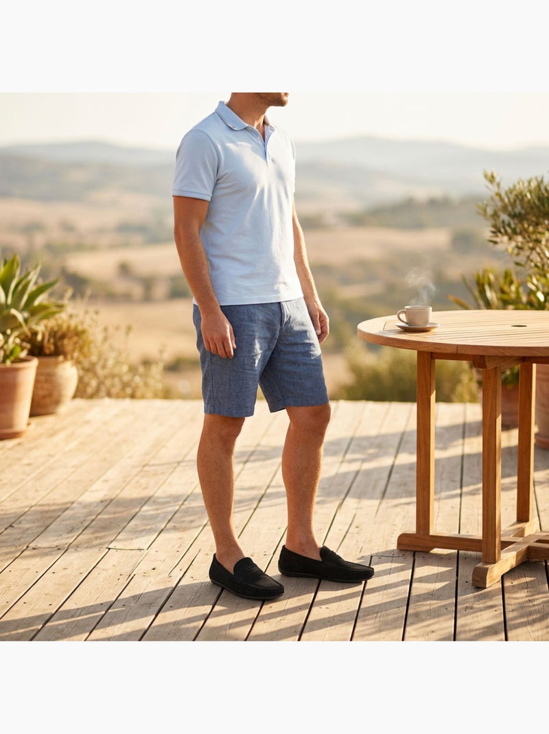 OZABI: mocasines de hombre para la ciudad, cómodos, sin cordones, de nubuck flexible Negro - Kiabi