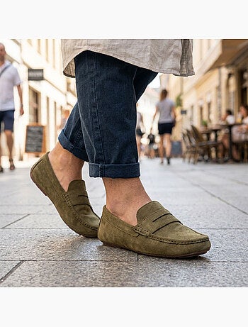 OZABI: mocasines de hombre para la ciudad, cómodos, sin cordones, de nubuck flexible