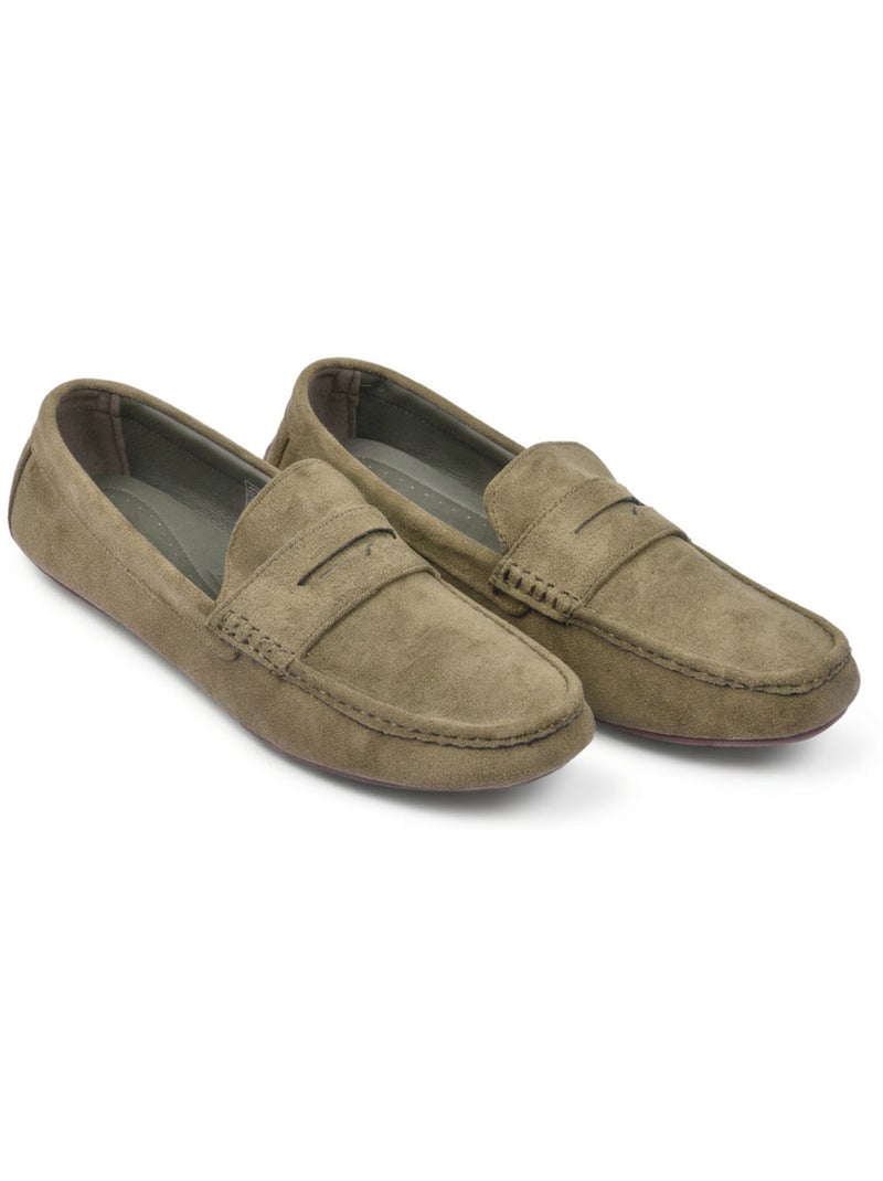 OZABI: mocasines de hombre para la ciudad, cómodos, sin cordones, de nubuck flexible Verde - Kiabi