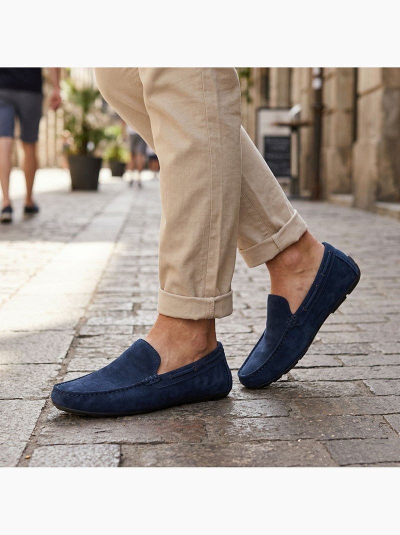 OZABI Mocasines de verano para hombre, estilo náutico, de nubuck flexible Azul marino - Kiabi