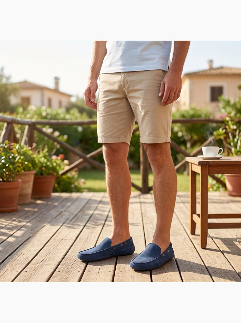 OZABI Mocasines de verano para hombre, estilo náutico, de nubuck flexible Azul marino - Kiabi