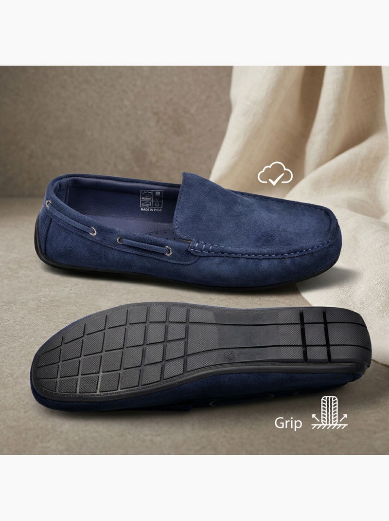 OZABI Mocasines de verano para hombre, estilo náutico, de nubuck flexible Azul marino - Kiabi