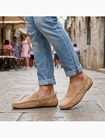 OZABI Mocasines de verano para hombre, estilo náutico, de nubuck flexible