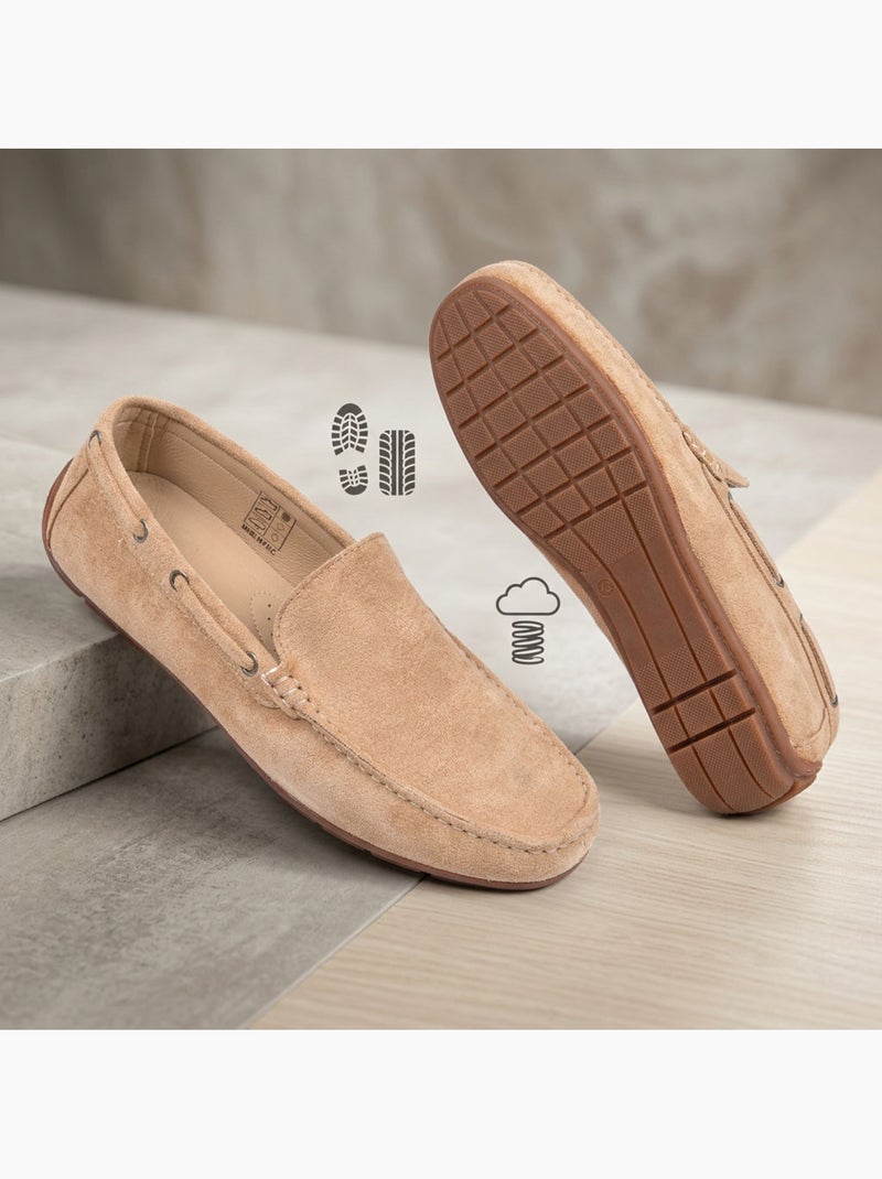 OZABI Mocasines de verano para hombre, estilo náutico, de nubuck flexible Taupe - Kiabi