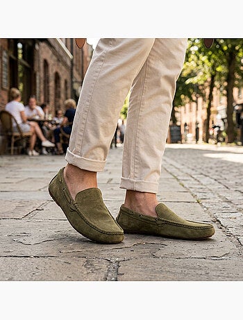 OZABI Mocasines de verano para hombre, estilo náutico, de nubuck flexible