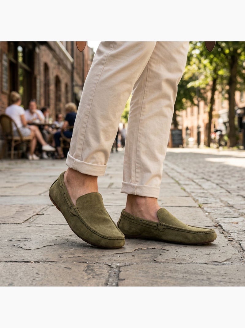 OZABI Mocasines de verano para hombre, estilo náutico, de nubuck flexible Verde - Kiabi