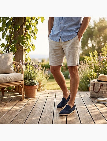 OZABI Mocasines para hombre con microperforaciones, modelo Slip On Premium, cómodos, tallas