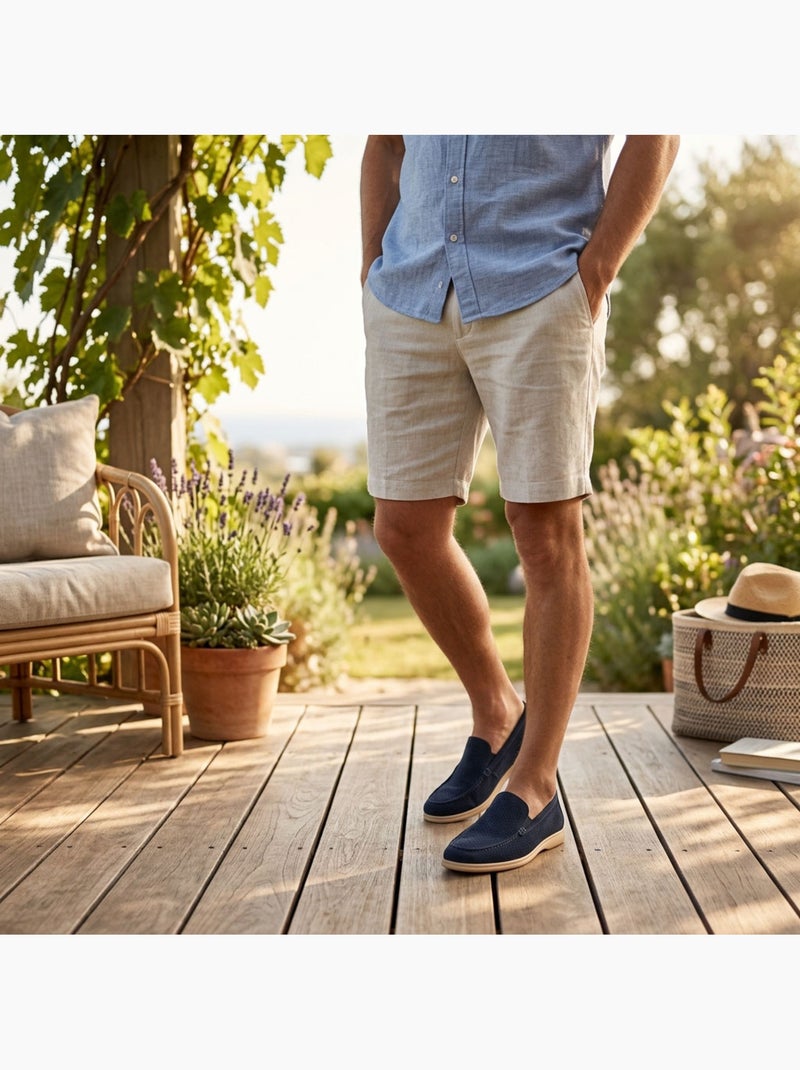 OZABI Mocasines para hombre con microperforaciones, modelo Slip On Premium, cómodos, tallas Azul marino - Kiabi