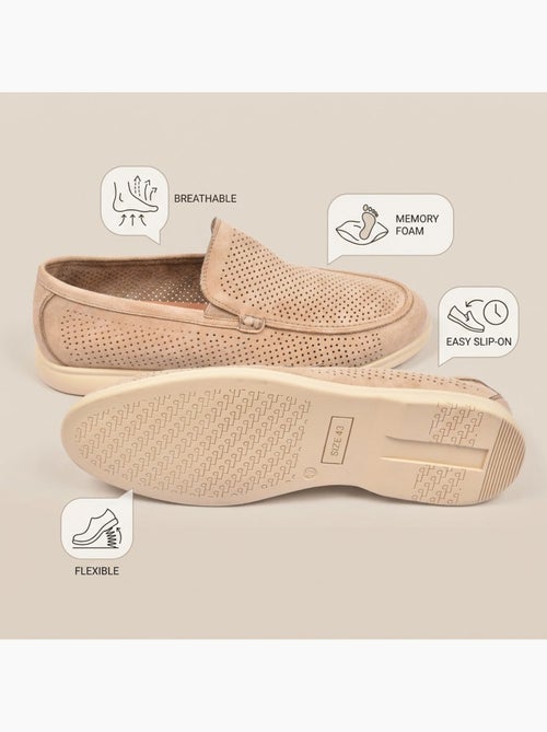 OZABI Mocasines para hombre con microperforaciones, modelo Slip On Premium, cómodos, tallas - Kiabi