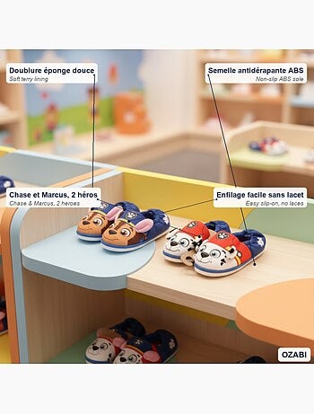 OZABI Pack 2 pares pantuflas niño Patrulla Canina antideslizantes