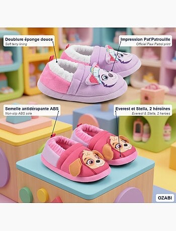 OZABI Pack 2 pares pantuflas niño Patrulla Canina antideslizantes