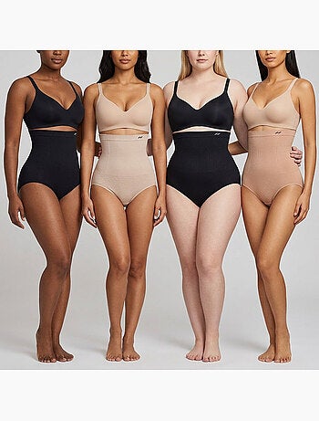 OZABI Pack de 4 braguitas moldeadoras para mujer, de talle alto y para un vientre plano