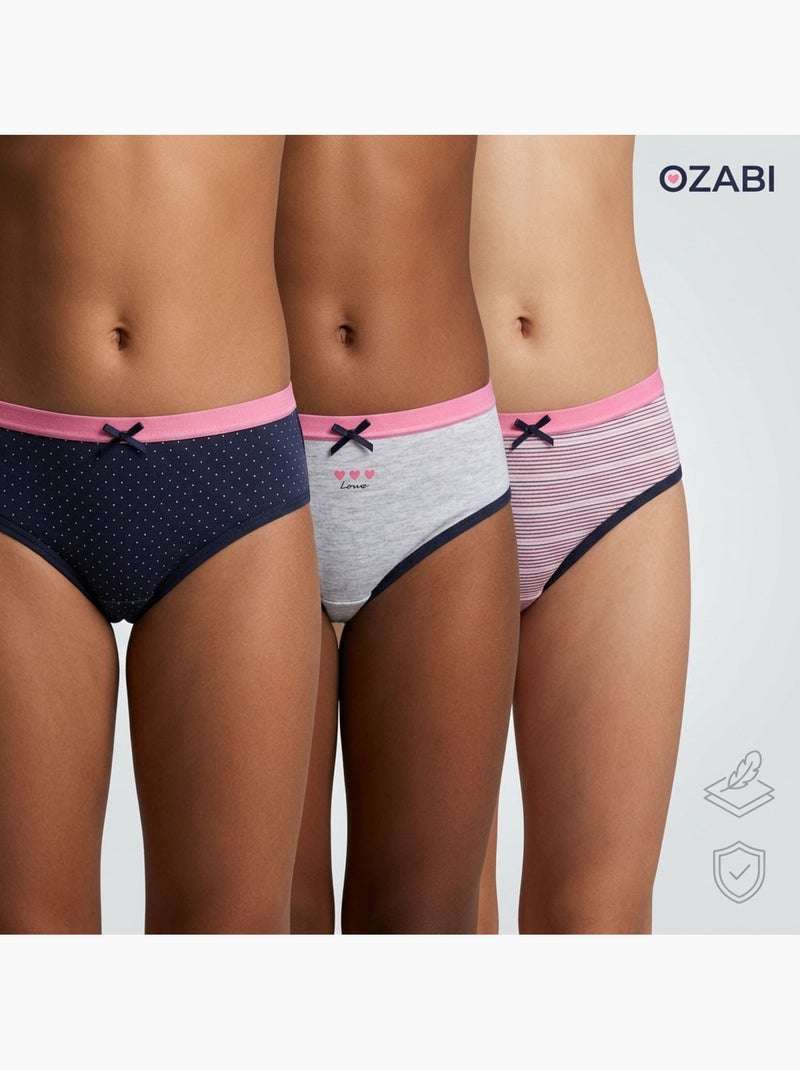 OZABI Pack de braguitas de algodón para niña - Lote de 6 Azul Rosa Gris - Kiabi