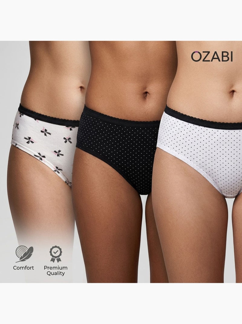 OZABI Pack de braguitas de algodón para niña - Lote de 6 Blanco Beige Negro - Kiabi