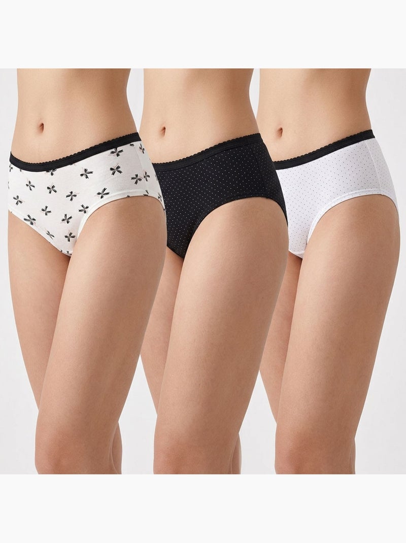 OZABI Pack de braguitas de algodón para niña - Lote de 6 Blanco Beige Negro - Kiabi