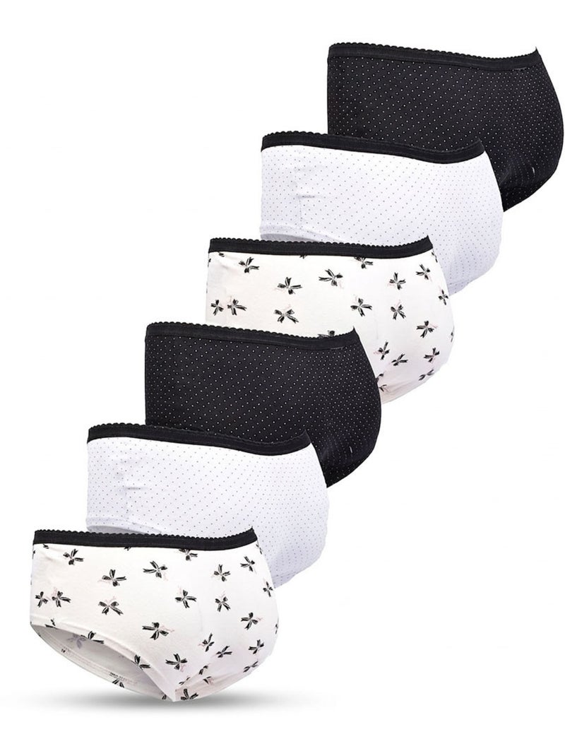 OZABI Pack de braguitas de algodón para niña - Lote de 6 Blanco Beige Negro - Kiabi