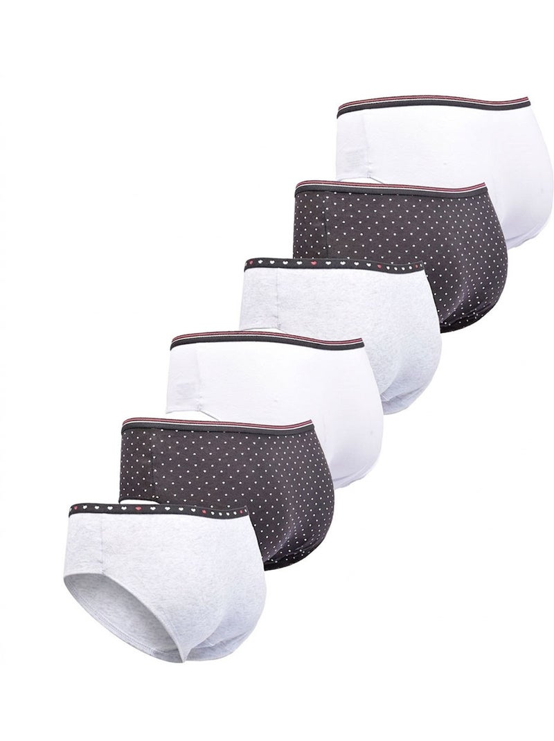 OZABI Pack de braguitas de algodón para niña - Lote de 6 Gris negro blanco - Kiabi