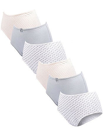 OZABI Pack de braguitas de mujer de cintura alta de algodón – Lote de 6