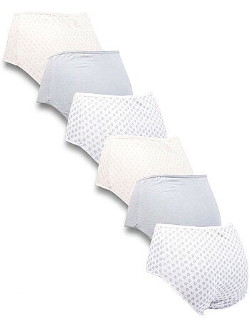 OZABI Pack de braguitas de mujer de cintura alta de algodón – Lote de 6