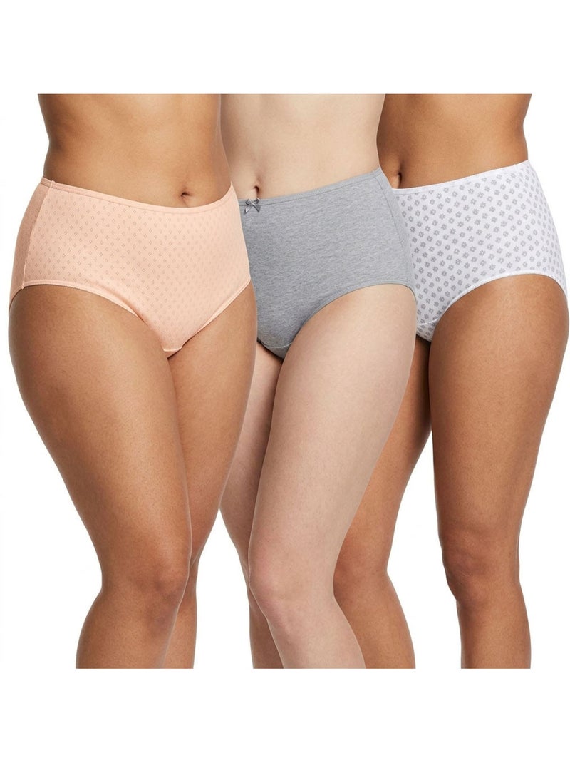 OZABI Pack de braguitas de mujer de cintura alta de algodón – Lote de 6 Blanco Beige Gris - Kiabi