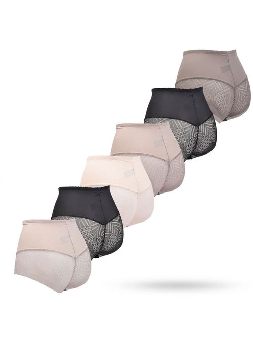 OZABI Pack de braguitas moldeadoras invisibles para mujer con encaje y corte láser – Lote de 6 - Kiabi