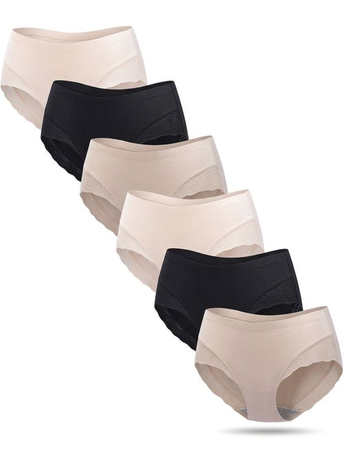 OZABI Pack de braguitas moldeadoras invisibles para mujer con encaje y corte láser – Lote de 6 - Kiabi