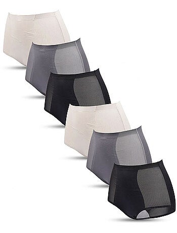 OZABI Pack de braguitas moldeadoras invisibles para mujer con encaje y corte láser – Lote de 6