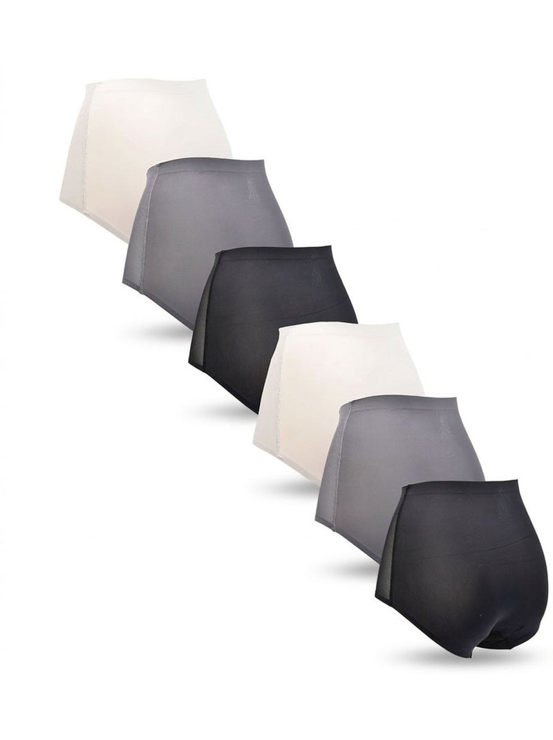 OZABI Pack de braguitas moldeadoras invisibles para mujer con encaje y corte láser – Lote de 6 Negro Malva - Kiabi
