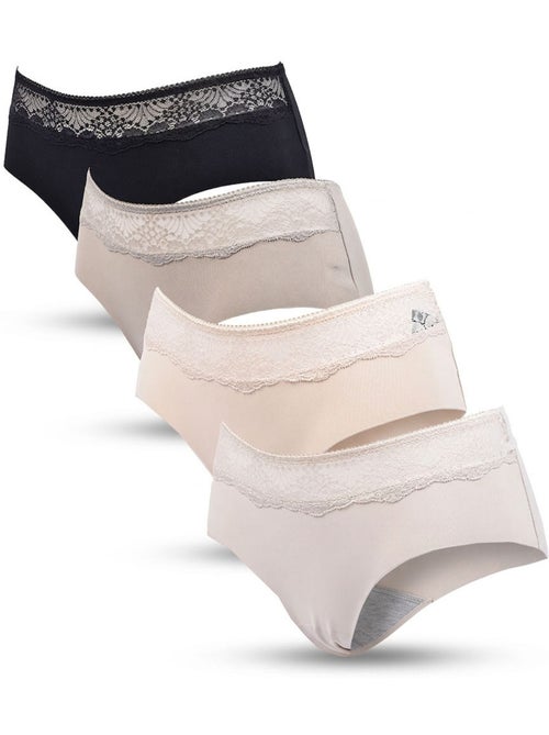 OZABI Pack de braguitas moldeadoras para mujer con encaje invisible – Lote de 4 - Kiabi