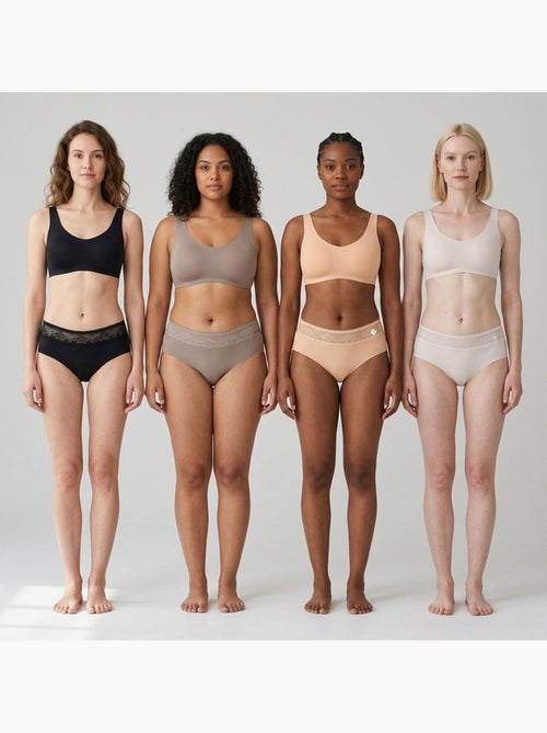 OZABI Pack de braguitas moldeadoras para mujer con encaje invisible – Lote de 4 - Kiabi