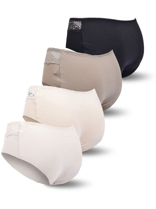 OZABI Pack de braguitas moldeadoras para mujer con encaje invisible – Lote de 4 - Kiabi