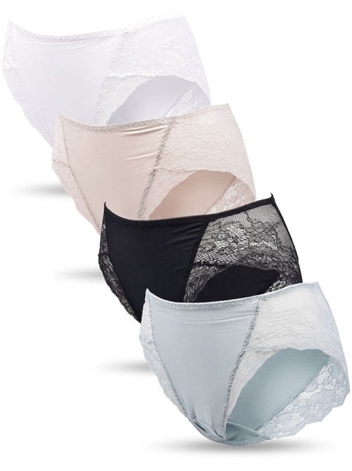 OZABI Pack de braguitas moldeadoras para mujer con encaje invisible – Lote de 4 - Kiabi