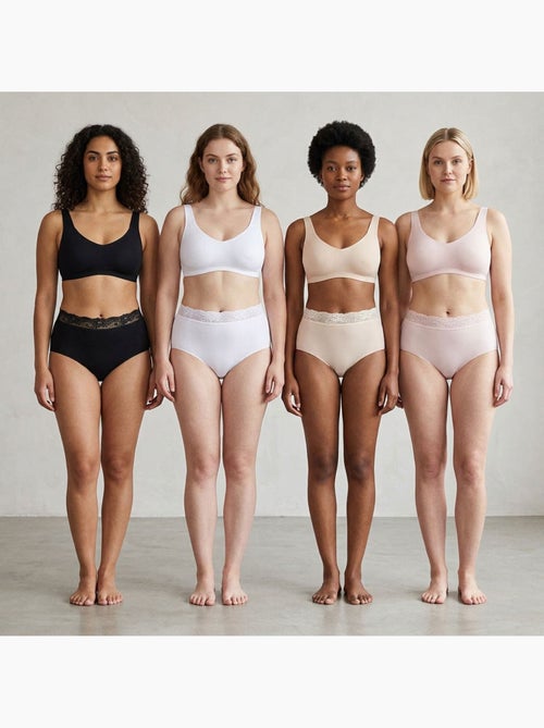 OZABI Pack de braguitas moldeadoras para mujer con encaje invisible – Lote de 4 - Kiabi