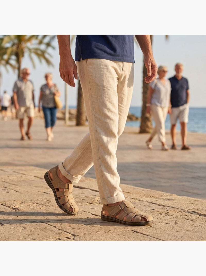OZABI: sandalias cerradas para hombre, cómodas y frescas para el verano Beige arcilla - Kiabi