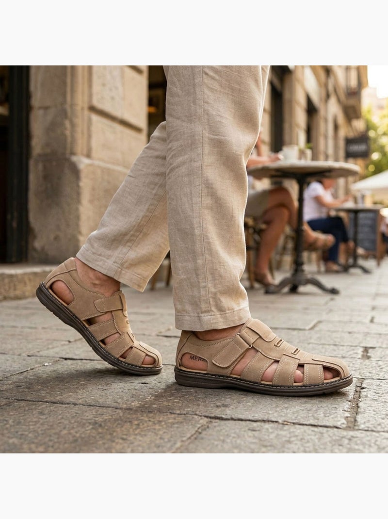OZABI: sandalias cerradas para hombre, cómodas y frescas para el verano Beige arcilla - Kiabi