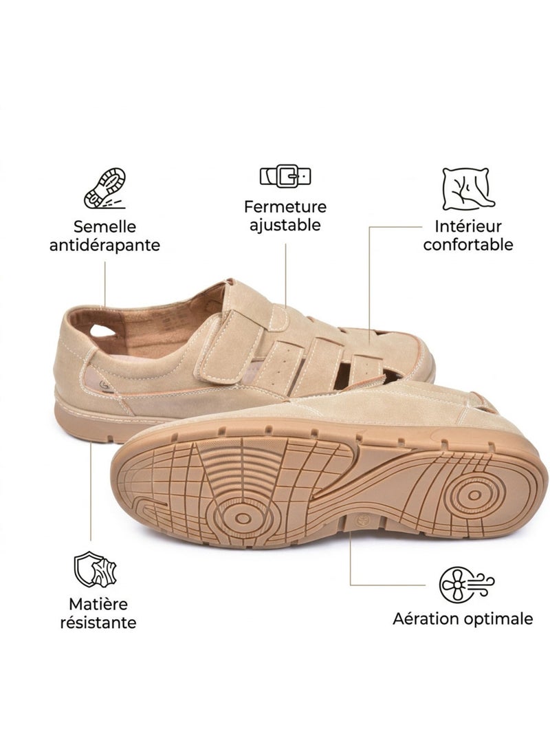 OZABI: sandalias cerradas para hombre, cómodas y frescas para el verano Beige - Kiabi
