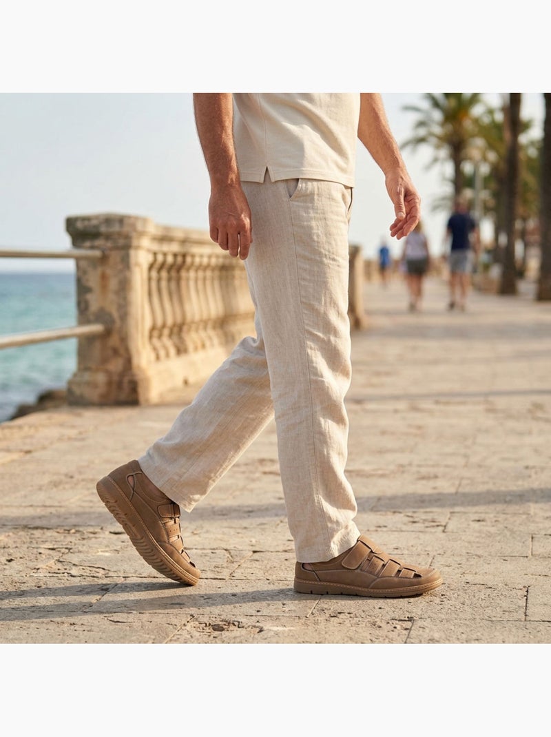 OZABI: sandalias cerradas para hombre, cómodas y frescas para el verano Camel - Kiabi