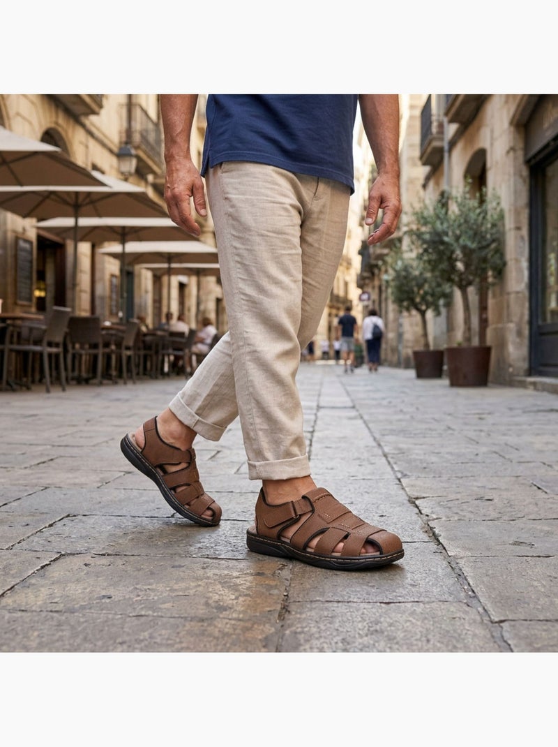 OZABI: sandalias cerradas para hombre, cómodas y frescas para el verano Marrón chocolate - Kiabi
