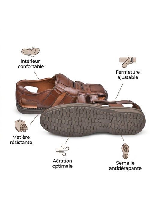 OZABI: sandalias cerradas para hombre, cómodas y frescas para el verano - Kiabi