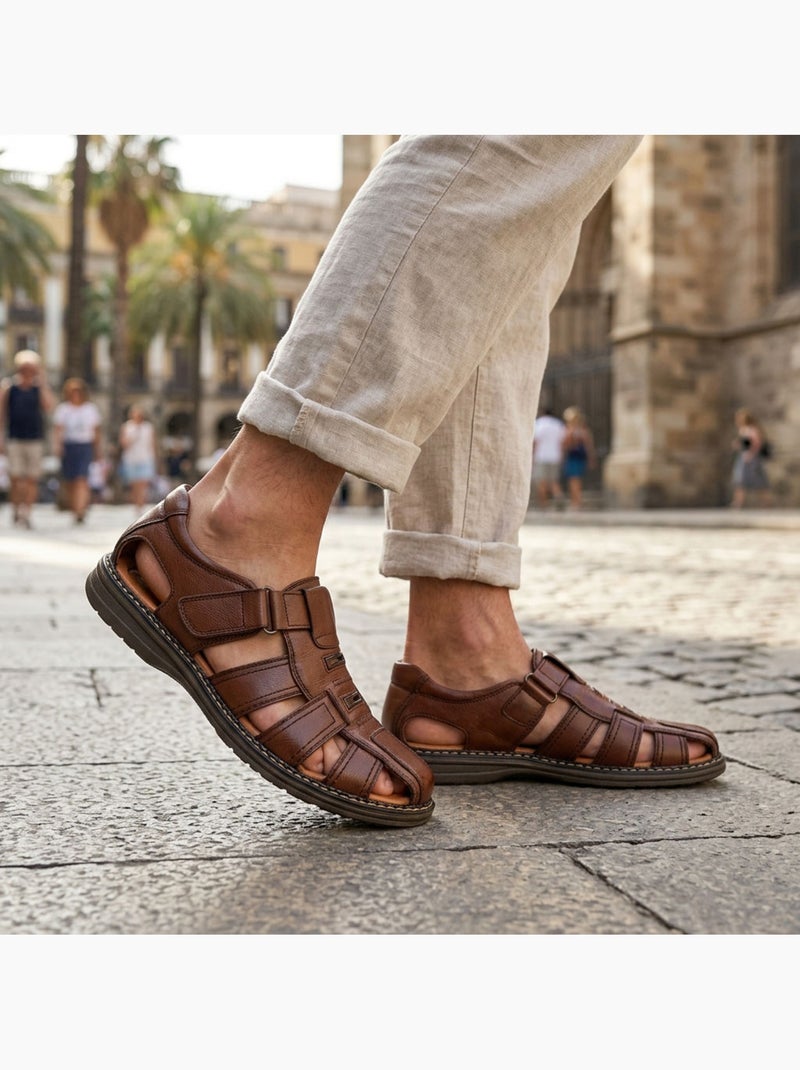 OZABI: sandalias cerradas para hombre, cómodas y frescas para el verano Marrón - Kiabi