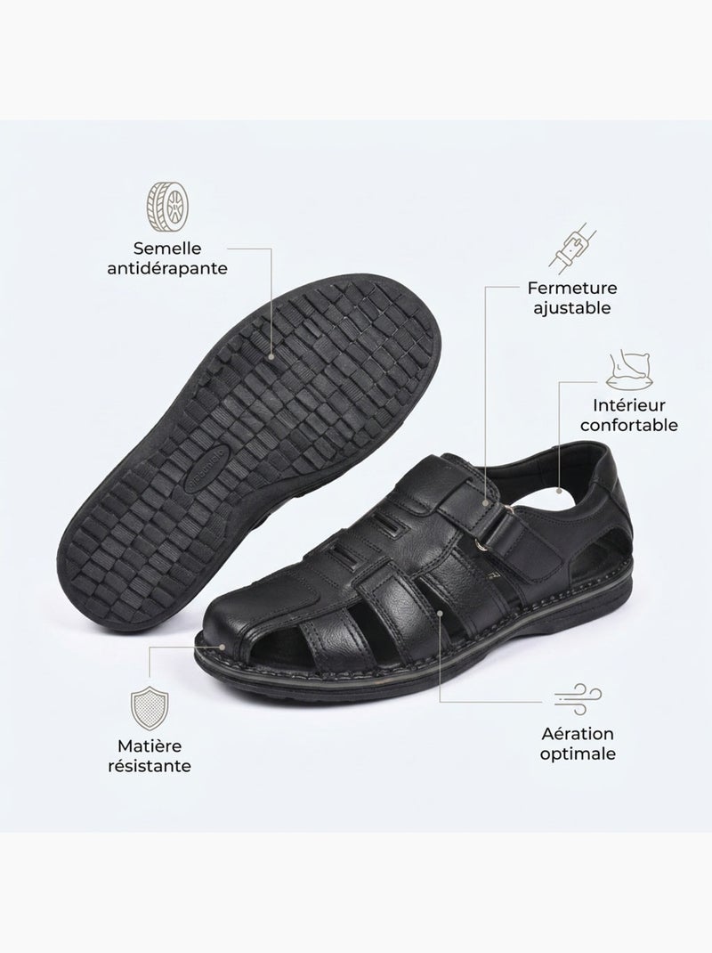 OZABI: sandalias cerradas para hombre, cómodas y frescas para el verano Negro - Kiabi