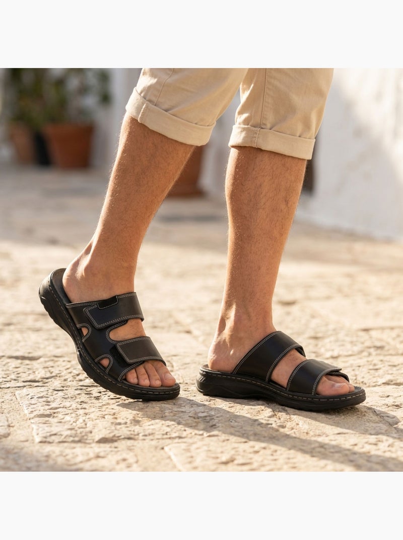 OZABI Sandalias Hombre Confort Doble Velcro Antideslizantes VeranoCharacter count: 66 characters ✓ Negro - Kiabi