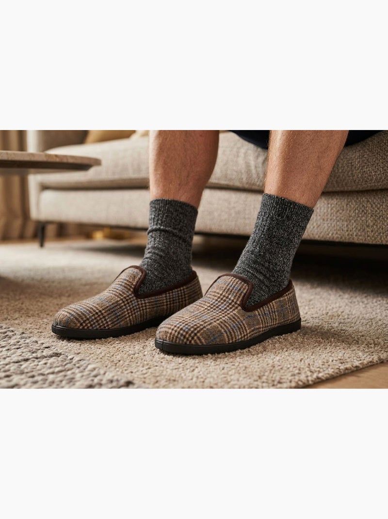 OZABI: zapatillas de casa para hombre, tipo charentaise, cálidas y antideslizantes Marrón - Kiabi