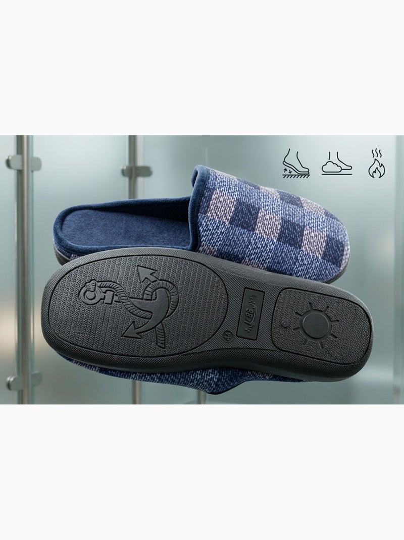 OZABI: zapatillas de casa para hombre, tipo mule, cálidas, antideslizantes y cómodas Azul - Kiabi