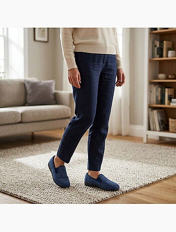 OZABI: Zapatillas de casa para mujer, tipo charentaise, cálidas, forradas y con suela antideslizante