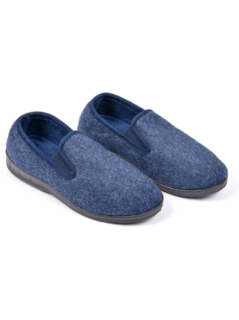 OZABI: Zapatillas de casa para mujer, tipo charentaise, cálidas, forradas y con suela antideslizante Azul - Kiabi