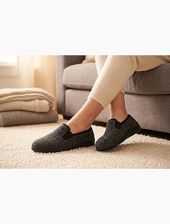 OZABI: Zapatillas de casa para mujer, tipo charentaise, cálidas, forradas y con suela antideslizante