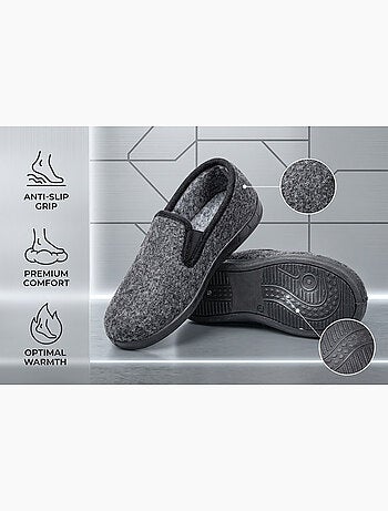 OZABI: Zapatillas de casa para mujer, tipo charentaise, cálidas, forradas y con suela antideslizante